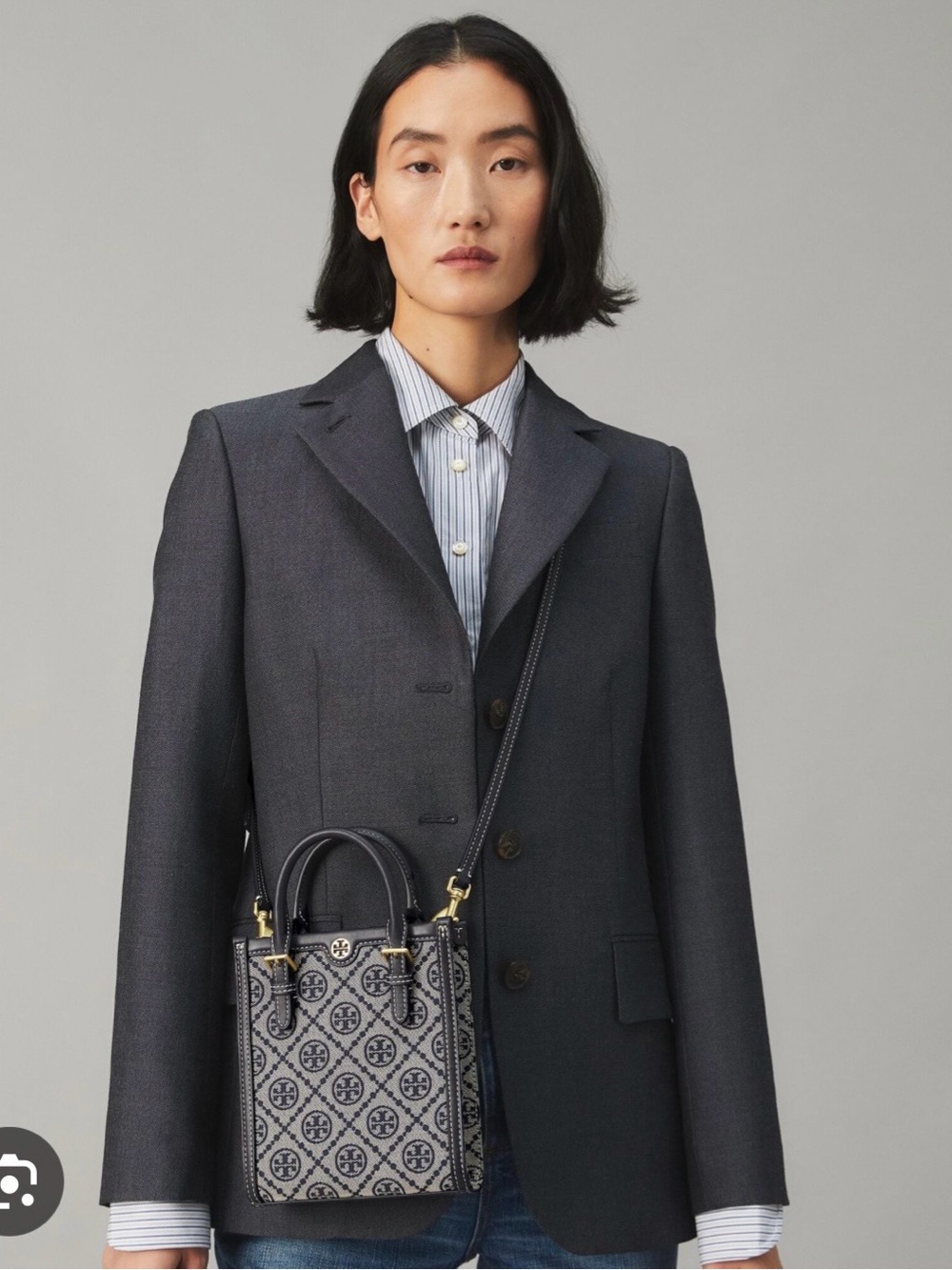 Tory Burch T-Monogram Jacquard Mini Shopper Tote - Picture 6 of 11
